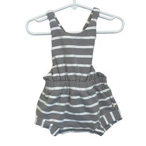 MONICA + ANDY 12-18 Moveralls romper outfit shorts summer striped organic cotton